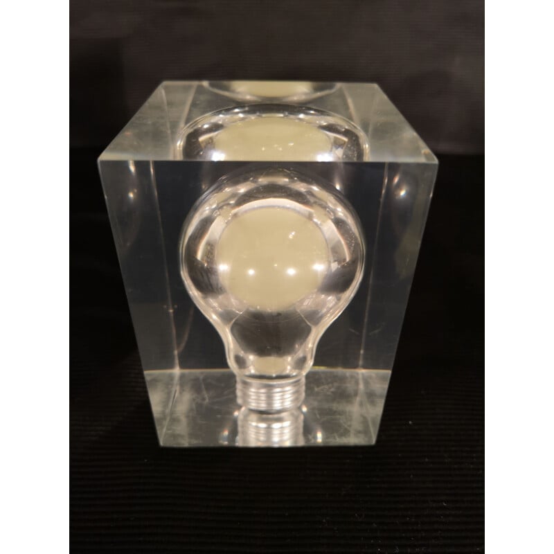 Ampoule vintage Phosphorescente en inclusion de Pierre Giraudon