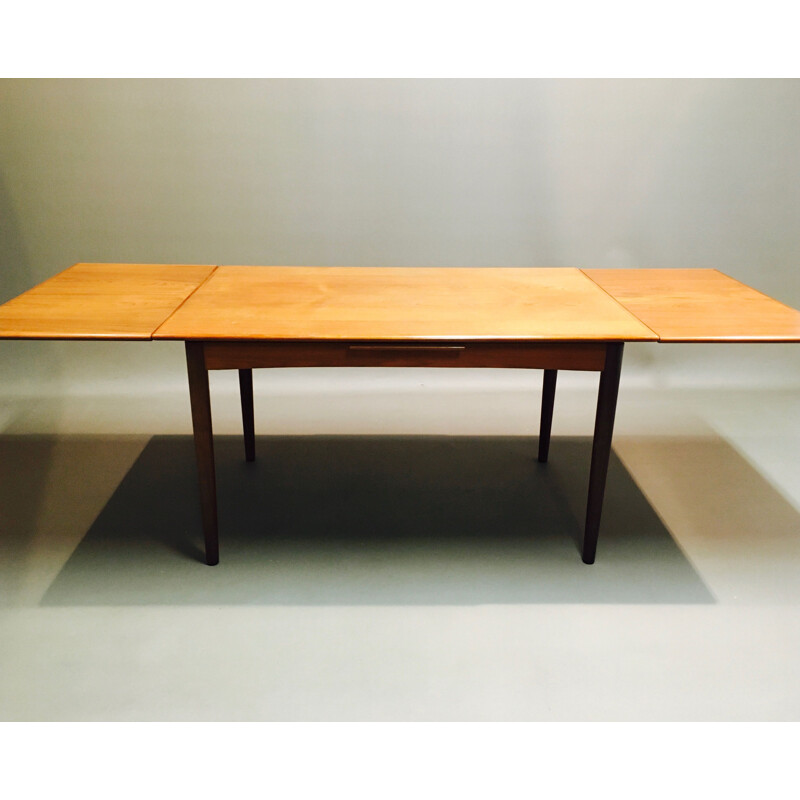 Vintage Scandinavian teak table with extension, 1950