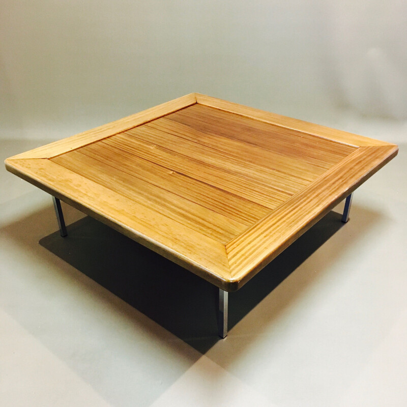 Vintage large format wooden coffee table, 1960