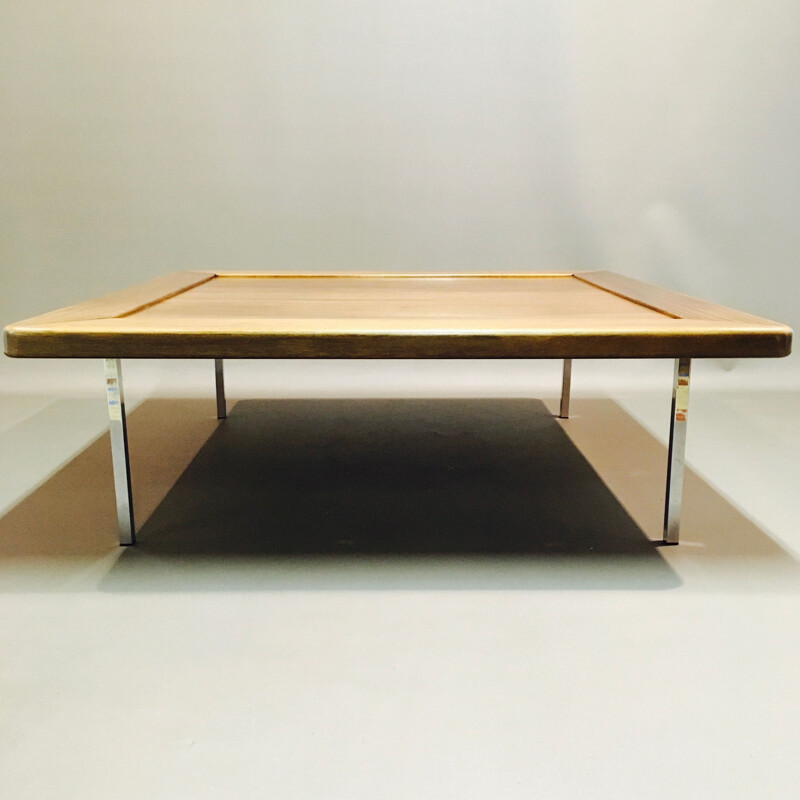 Vintage large format wooden coffee table, 1960