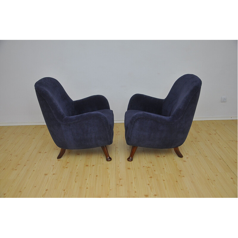 Vintage pair of Scandinavian Armchairs by Berga Möbler, 1940