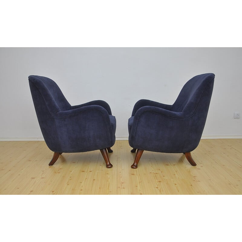 Vintage pair of Scandinavian Armchairs by Berga Möbler, 1940