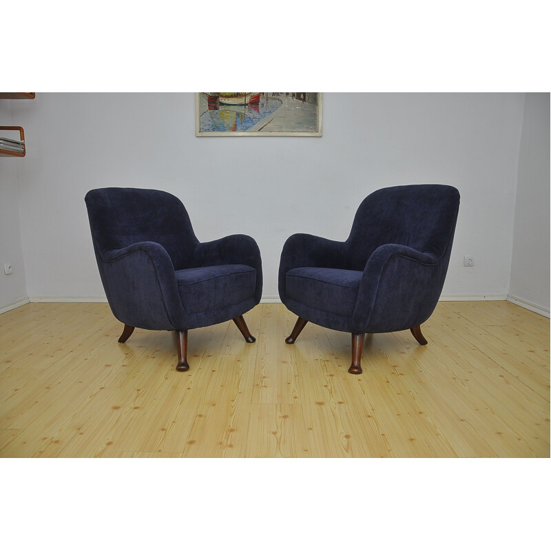 Set of 2 Scandinavian Armchairs by Berga Möbler, 1940s