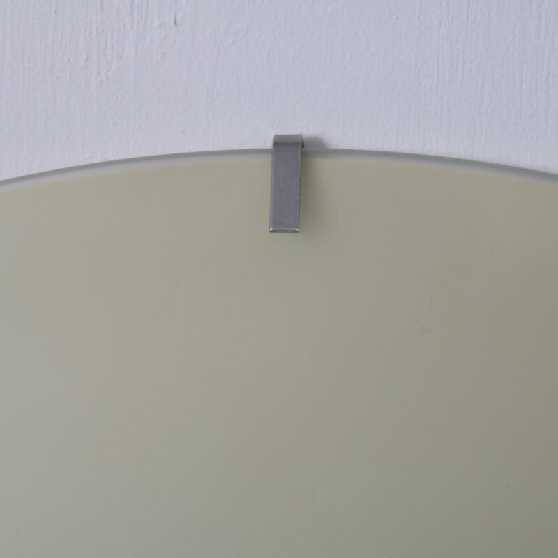 1970s Frosted glass clock  designed by Paul Schudel, manufactured by Designum in the Netherlands