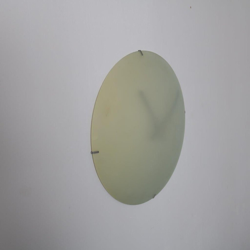 1970s Frosted glass clock  designed by Paul Schudel, manufactured by Designum in the Netherlands