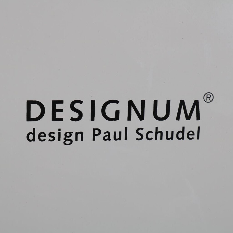 1970s Frosted glass clock  designed by Paul Schudel, manufactured by Designum in the Netherlands