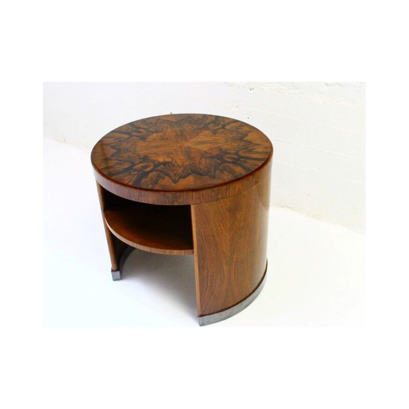 Vintage art deco walnut Gueridon in walnut