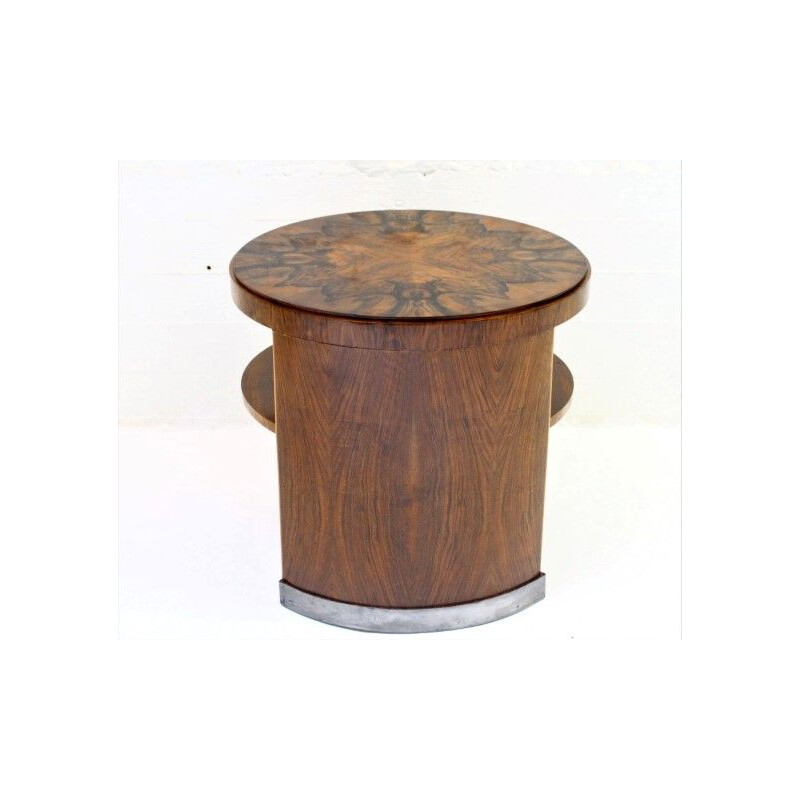 Vintage art deco walnut Gueridon in walnut