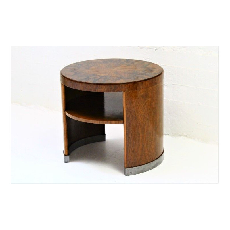 Vintage art deco walnut Gueridon in walnut