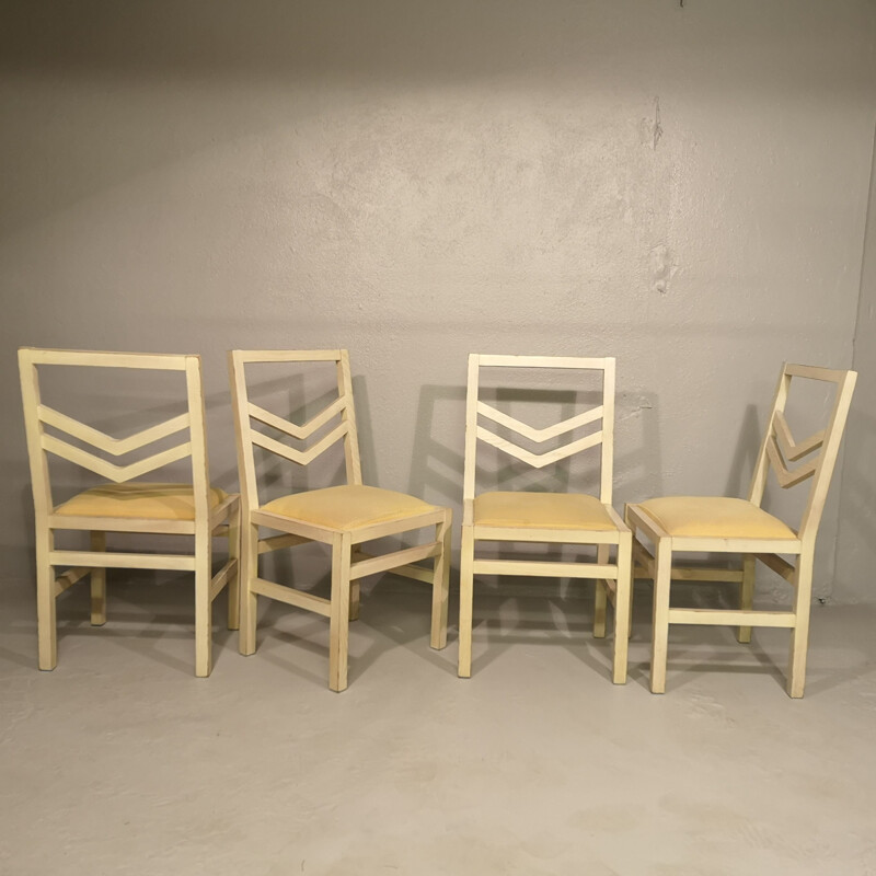 Set of 4 vintage Quilt chairs by WILMOTTE SCDR edition