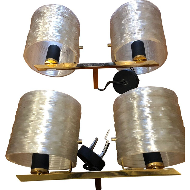 Pair of vintage Arlus wall lamps, 1950s