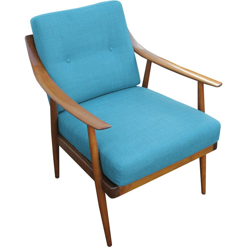 Vintage armchair in cherrywood by Knoll Antimott, 1950s