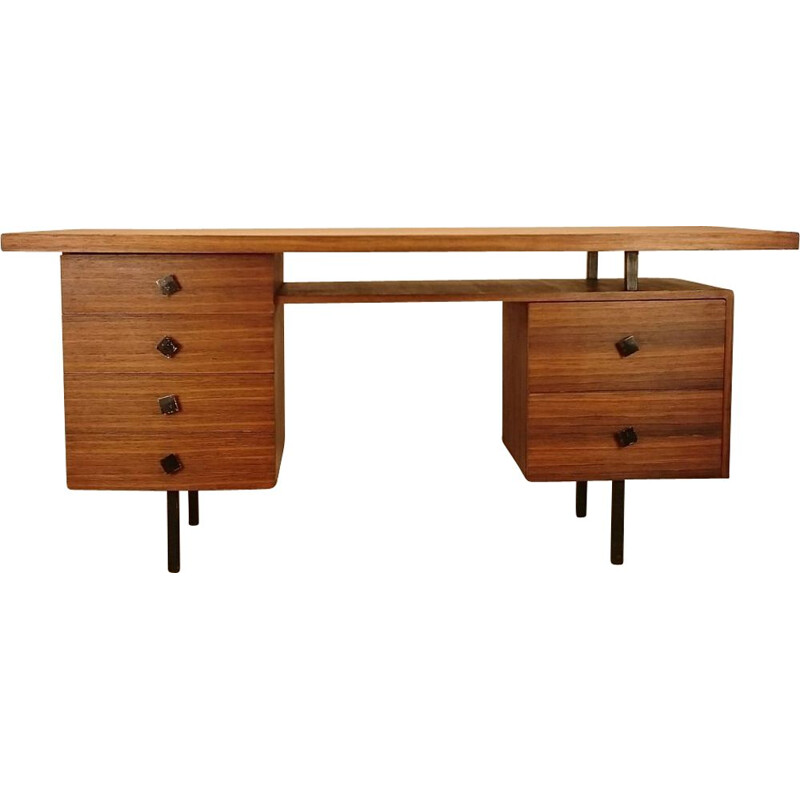 Bureau vintage scandinave en palissandre blond, 1950