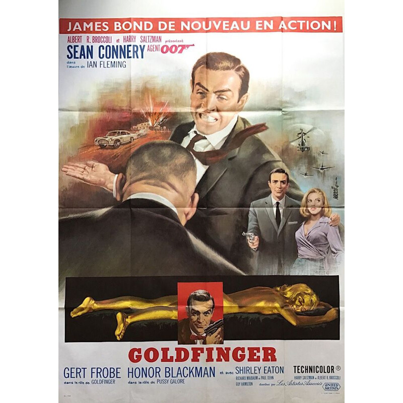 Original French vintage poster James Bond Goldfinger, 1960s