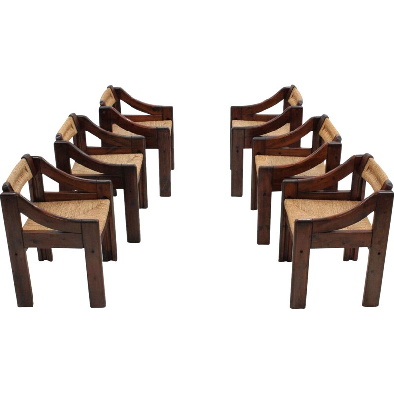 Dining rope chairs by Montina 1970s, set of 6