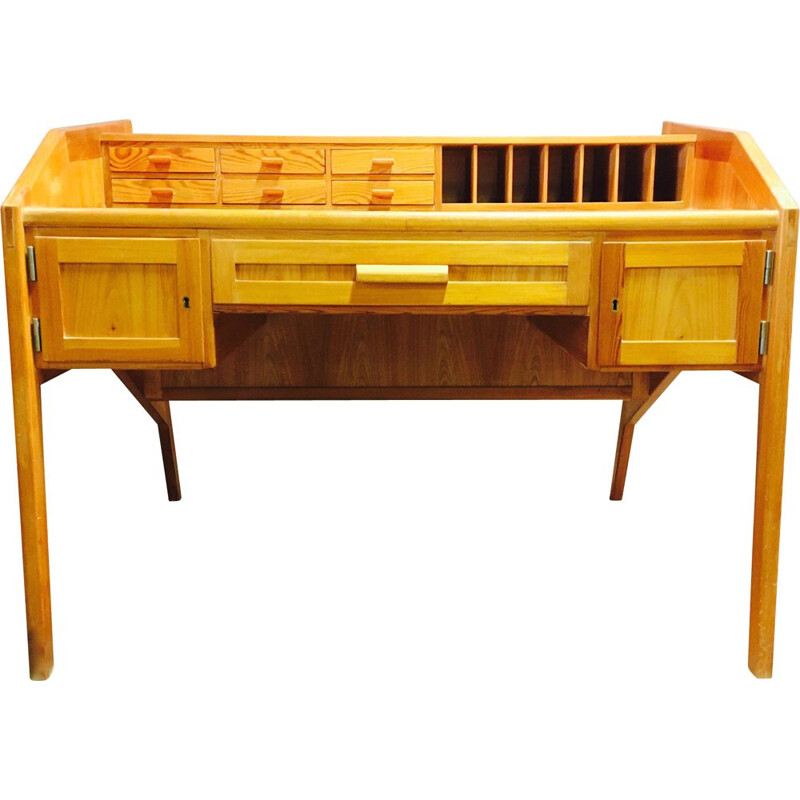 Vintage solid wood desk, Scandinavian design, 1960