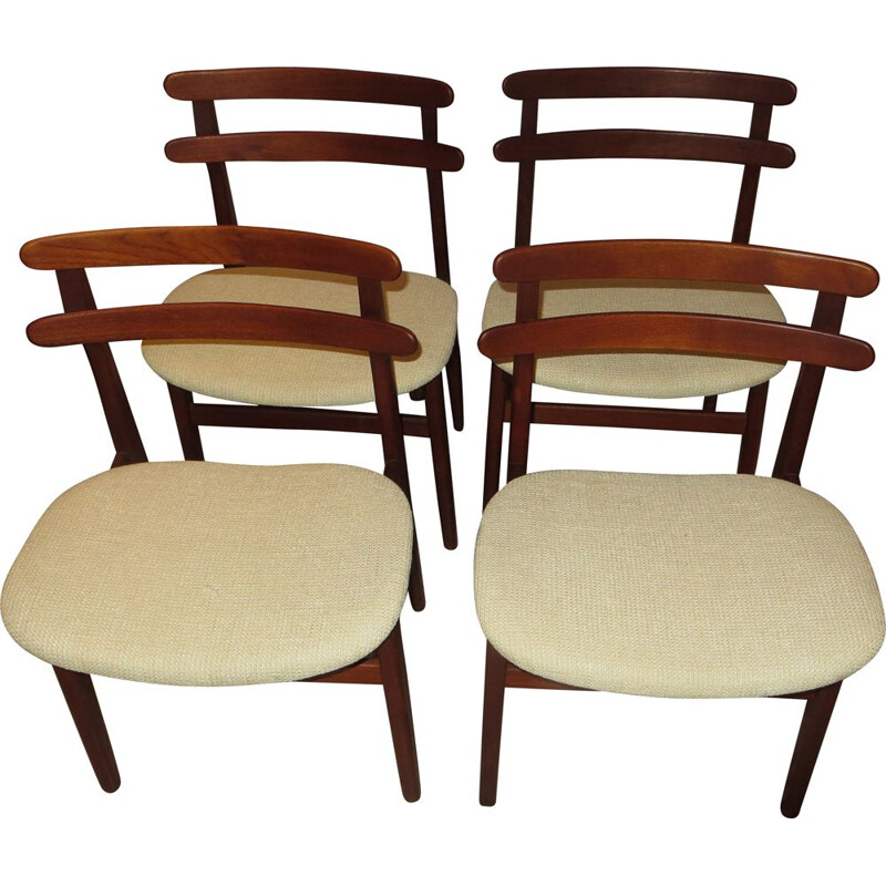 Suite de 4 chaises vintage Danoises en teck par Poul Volther, 1960