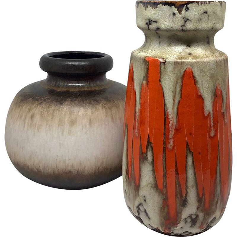 Set of two vintage Scheurich vases, Germany 1960