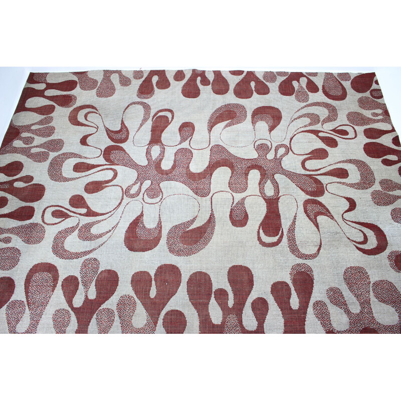 Abstract organic design vintage carpet rug, 1960s