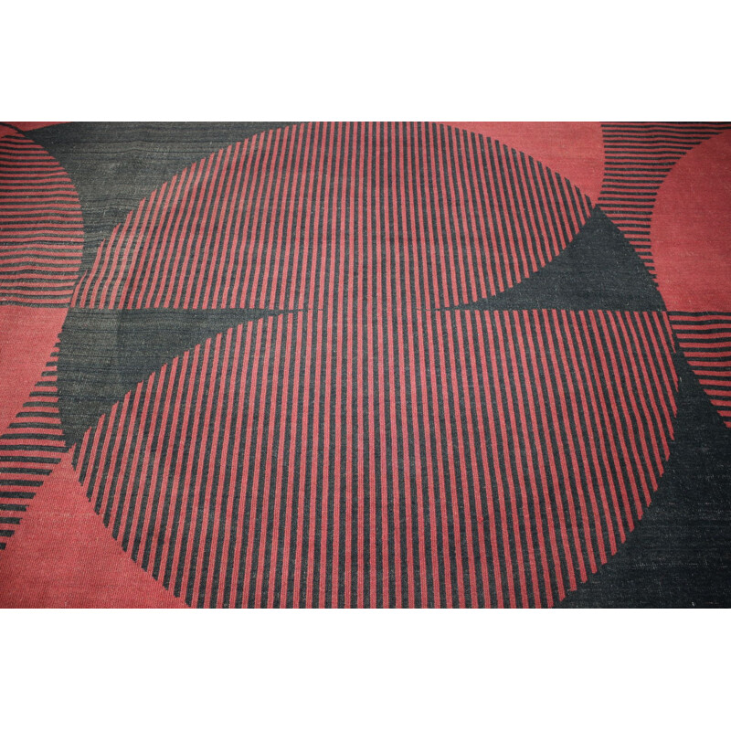 Vintage rug with abstract modernist geometric patterns, 1970