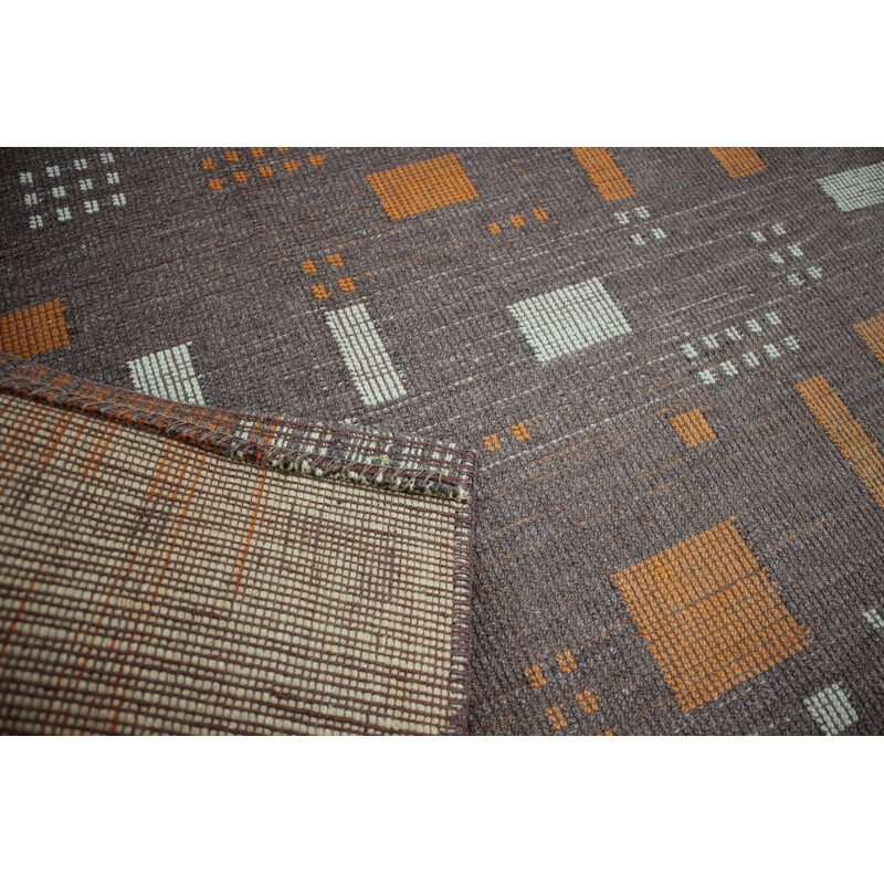 Vintage geometric rug, Czechoslovakia 1960