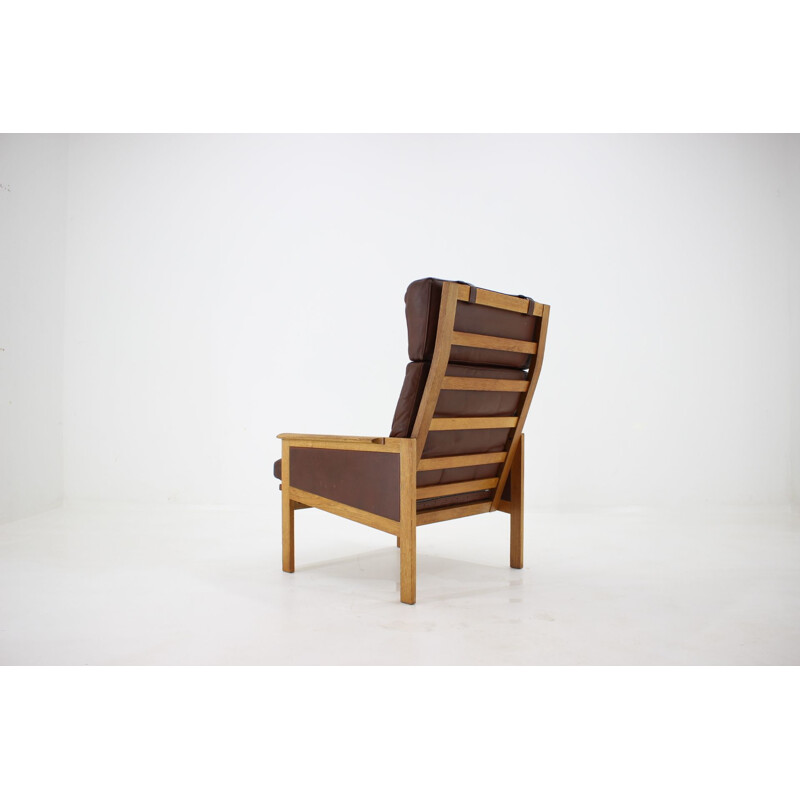 1970s Illum Wikkelsø Capella Leather High Back Lounge Chair for Eilersen