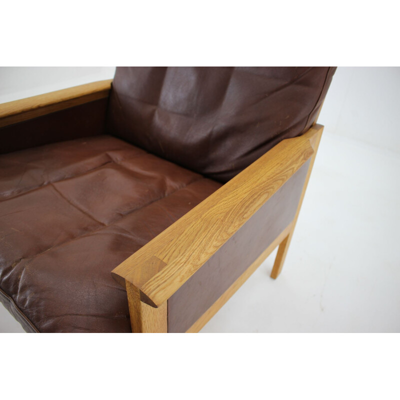 1970s Illum Wikkelsø Capella Leather High Back Lounge Chair for Eilersen