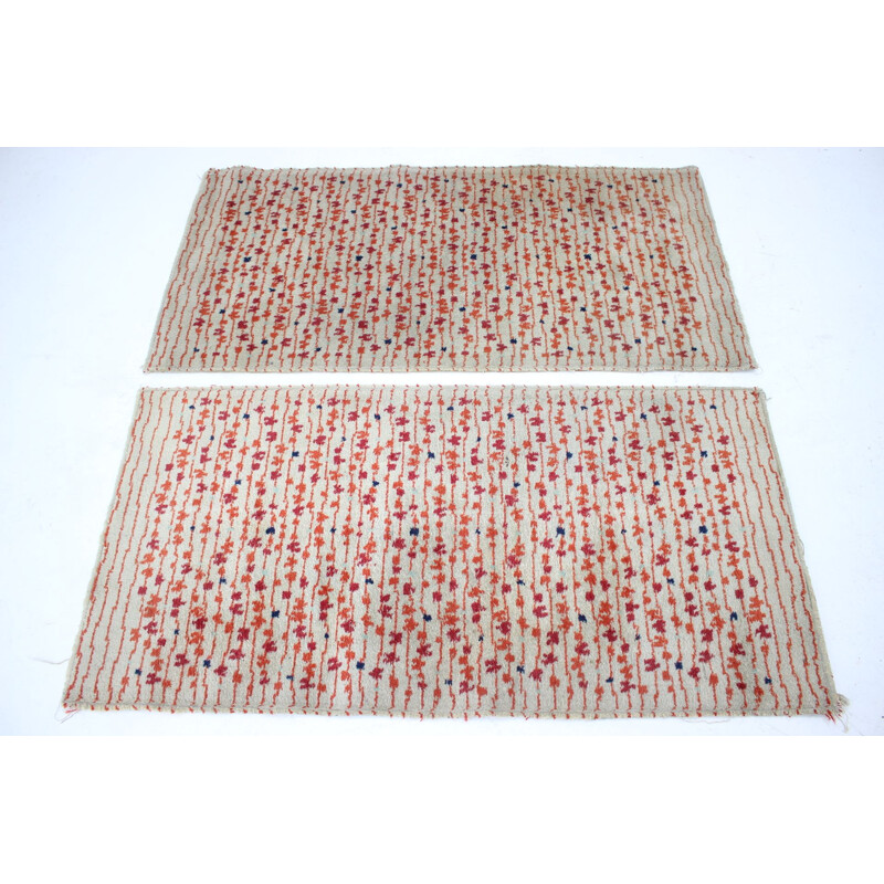 Pair of vintage abstract modernist rugs, Czechoslovakia 1960