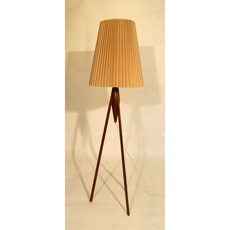 Vintage scandinavian mahogany floor lamp, 1950