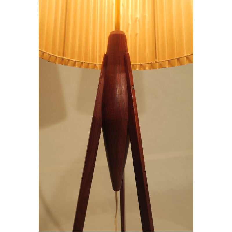 Vintage scandinavian mahogany floor lamp, 1950