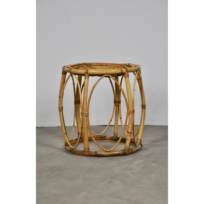 Vintage rattan stool, 1960s