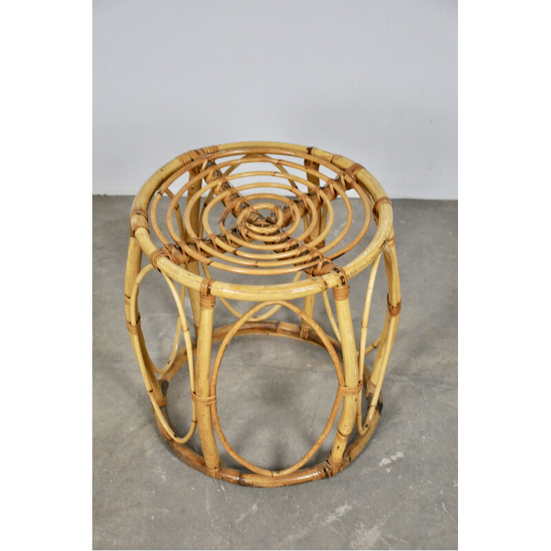 Vintage rattan stool, 1960s