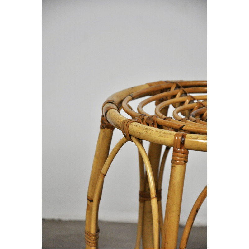 Vintage rattan stool, 1960s