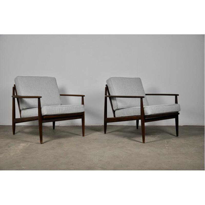 Set of 2 vintage scandinavian armchairs, 1960s