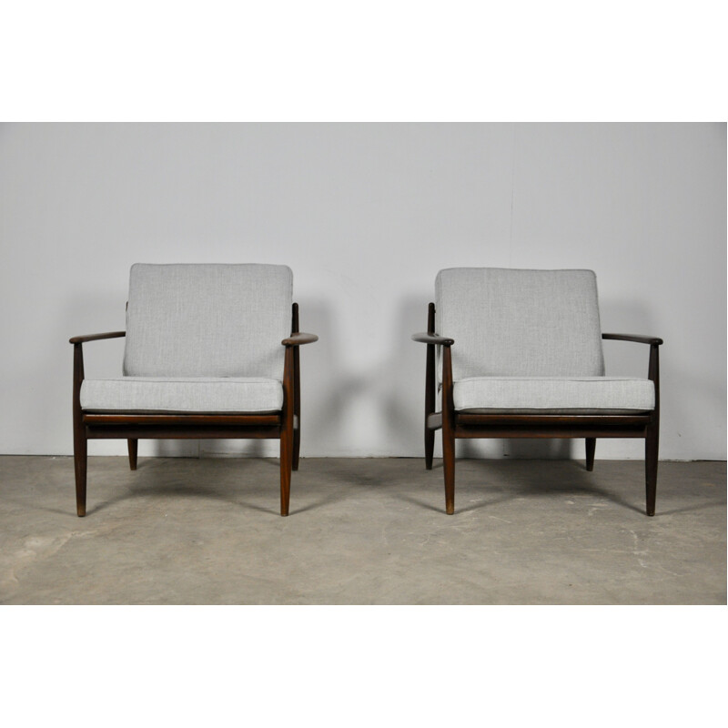 Set of 2 vintage scandinavian armchairs, 1960s