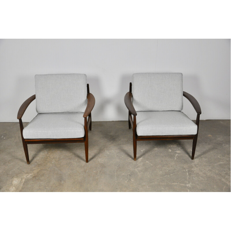 Set of 2 vintage scandinavian armchairs, 1960s