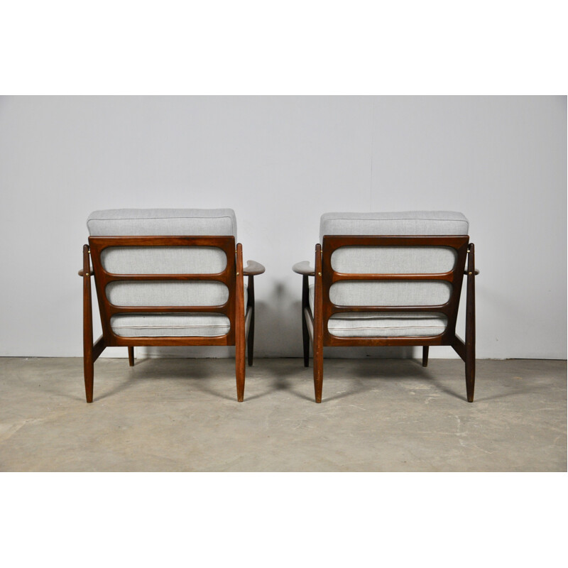 Set of 2 vintage scandinavian armchairs, 1960s