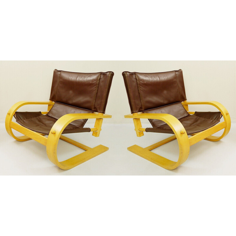 Pair of "Scacciapensieri" armchairs by Urbino and Lomazzi for Poltronova, Italy, 1970