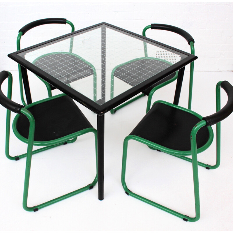 Flyline italian dining table by Flyline in metal 1980s