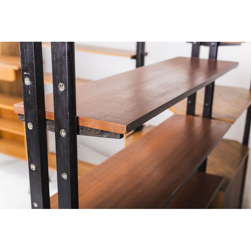 Teak vintage modular shelf, 1960s