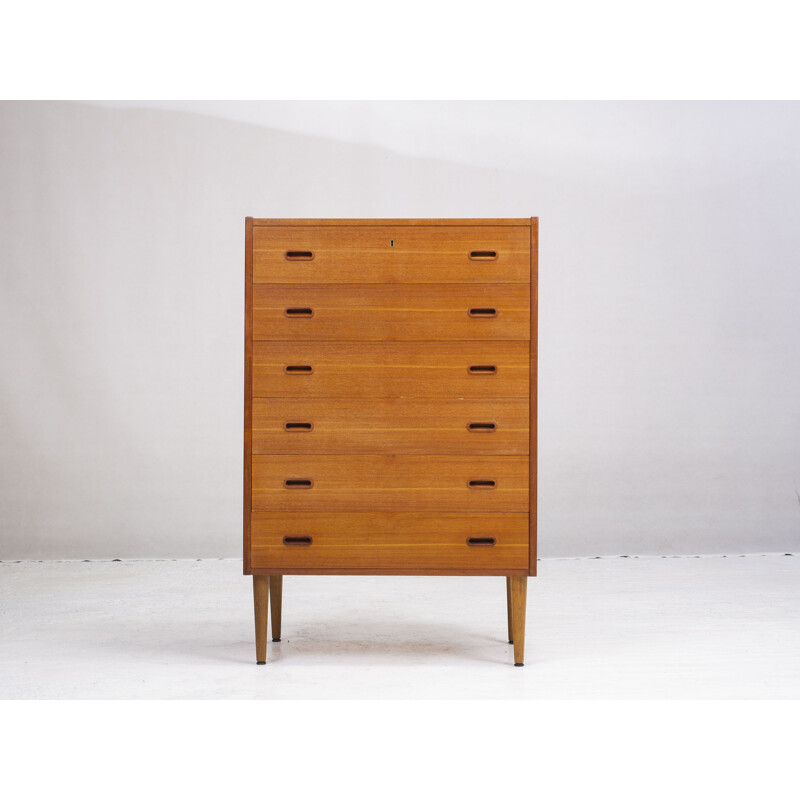 Danish teak vintage chest of drawers, 1960s