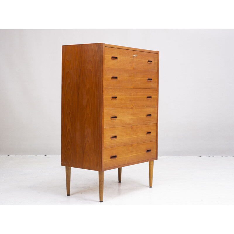 Danish teak vintage chest of drawers, 1960s