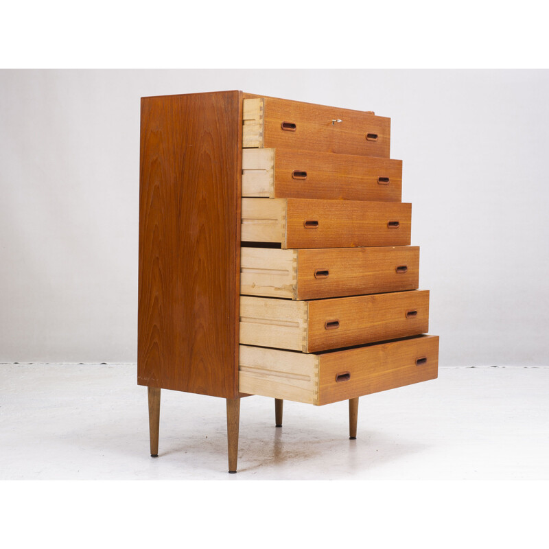 Danish teak vintage chest of drawers, 1960s