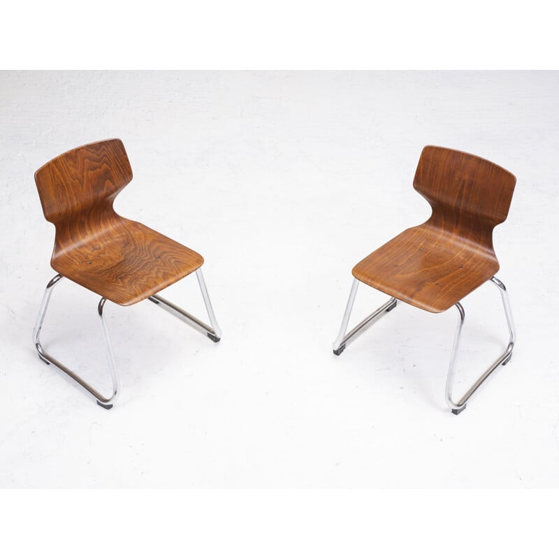 Pair of vintage children's chairs by Adam Stegner for Flötotto, 1970