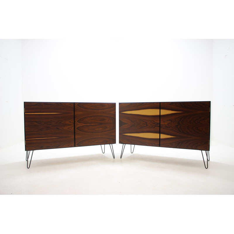 Pair of rosewood vintage side tables by Omann Jun, 1960s