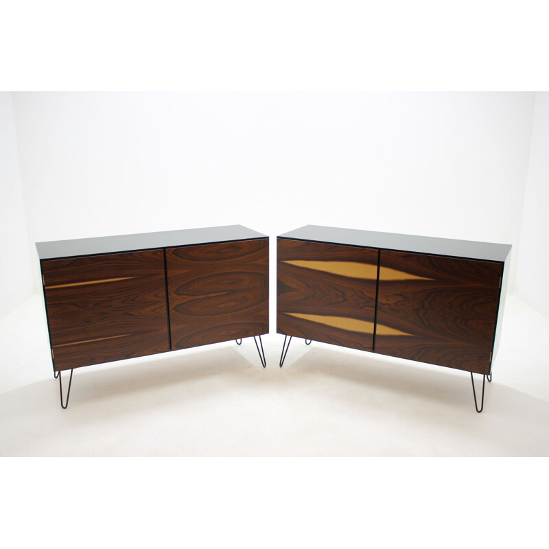 Pair of rosewood vintage side tables by Omann Jun, 1960s