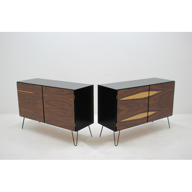 Pair of rosewood vintage side tables by Omann Jun, 1960s