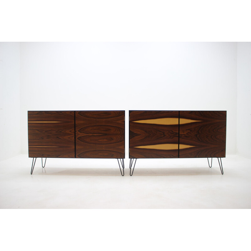 Pair of rosewood vintage side tables by Omann Jun, 1960s