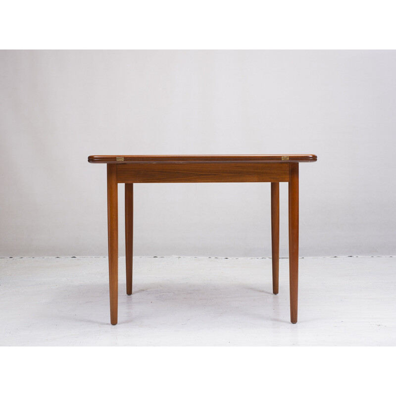 Extendable teak vintage dining table, 1960s