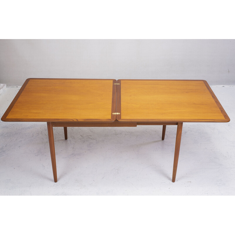 Extendable teak vintage dining table, 1960s